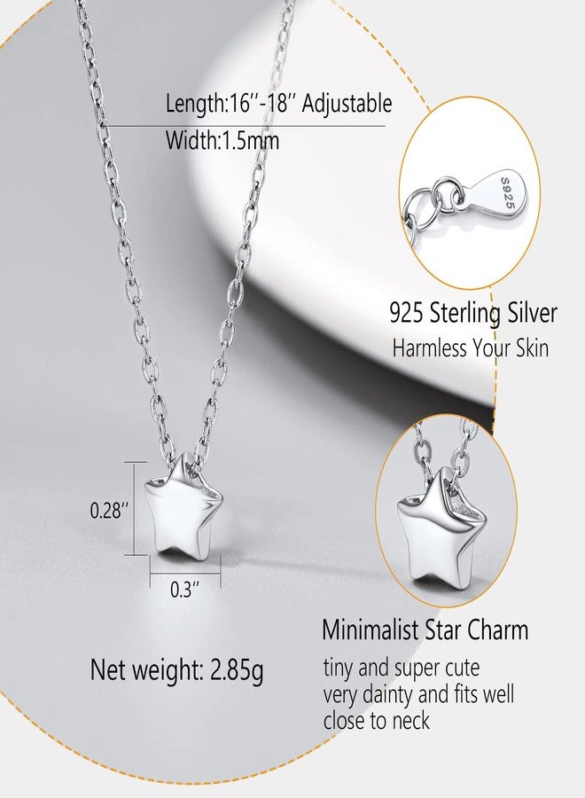 PROSILVER 925 Sterling Silver Necklace for Women | Dainty Delicate Adjustable Choker with Star Pendant, Hypoallergenic Tarnish Resistant Everyday Jewelry Gift for Her - Image 3